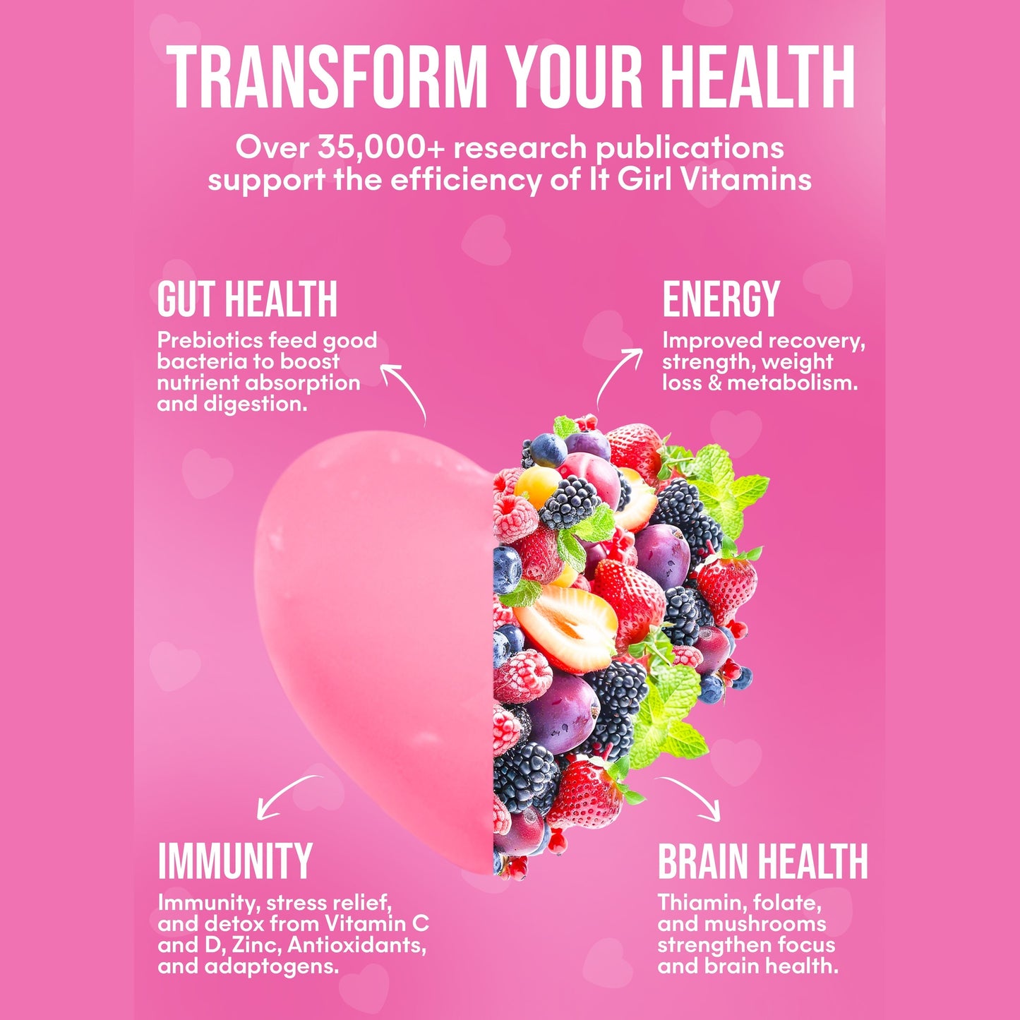 It Girl Snack - Superfoods Greens Gummies in Pink Starburst Flavor