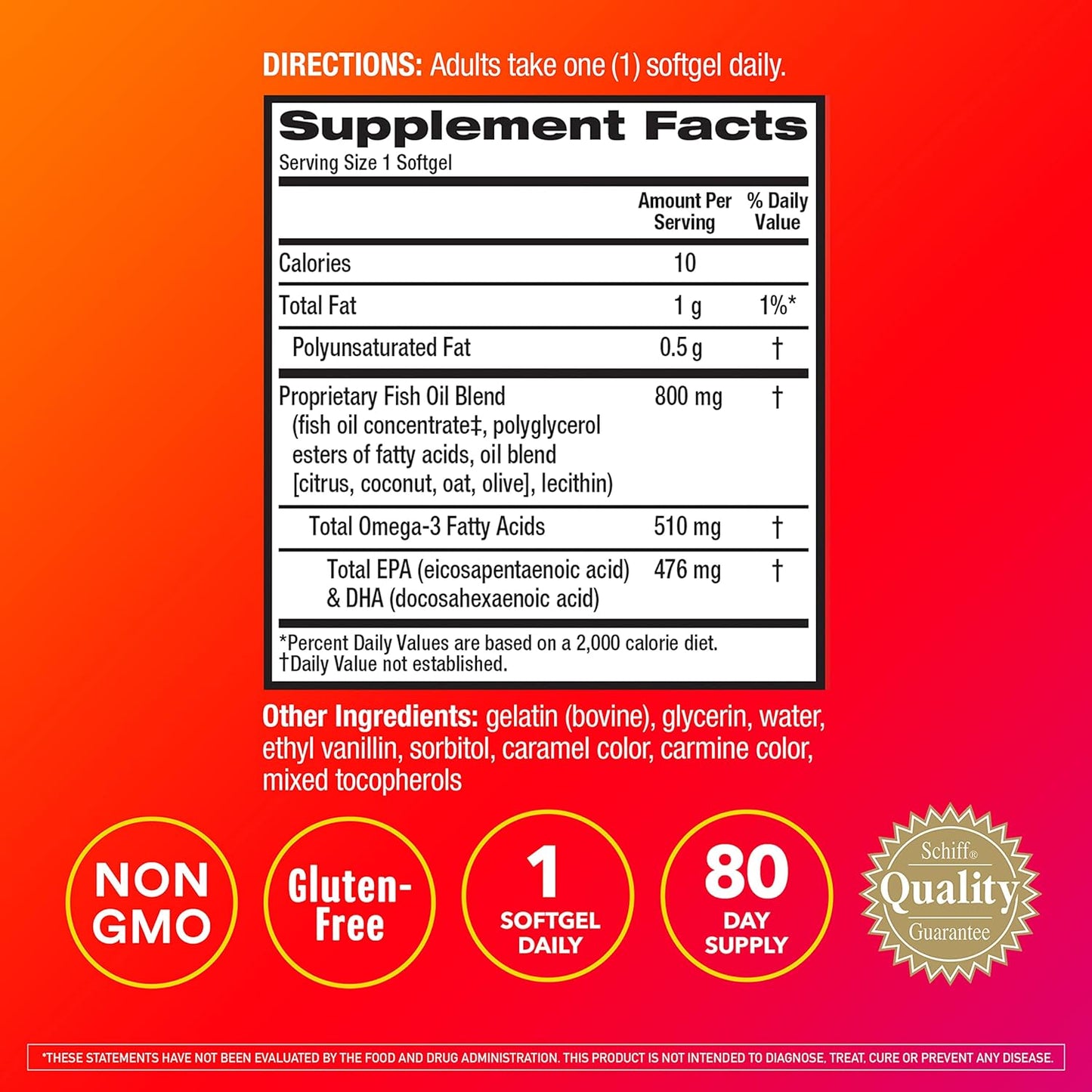 MegaRed 6X Advanced Absorption Omega 3 Fish Oil Supp.500mg 80 Softgels