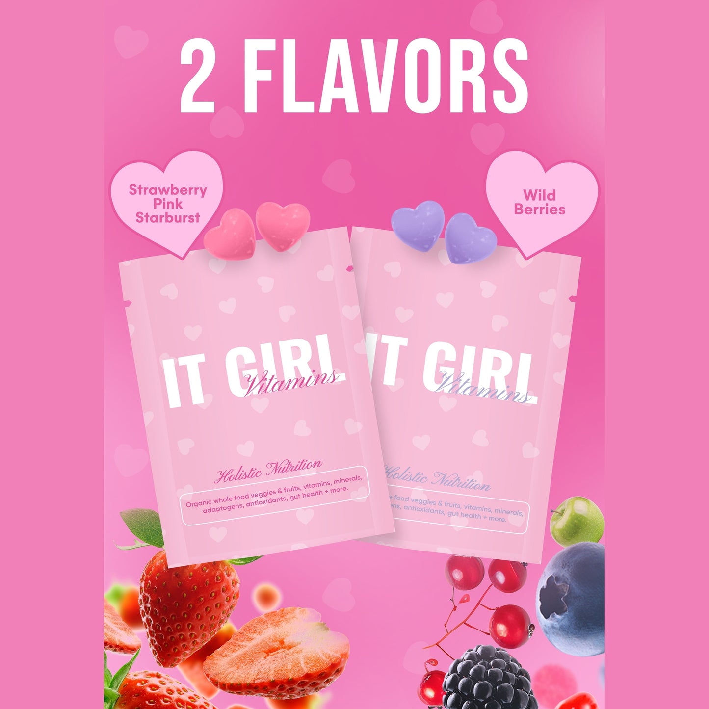 It Girl Snack - Superfoods Greens Gummies in Pink Starburst Flavor