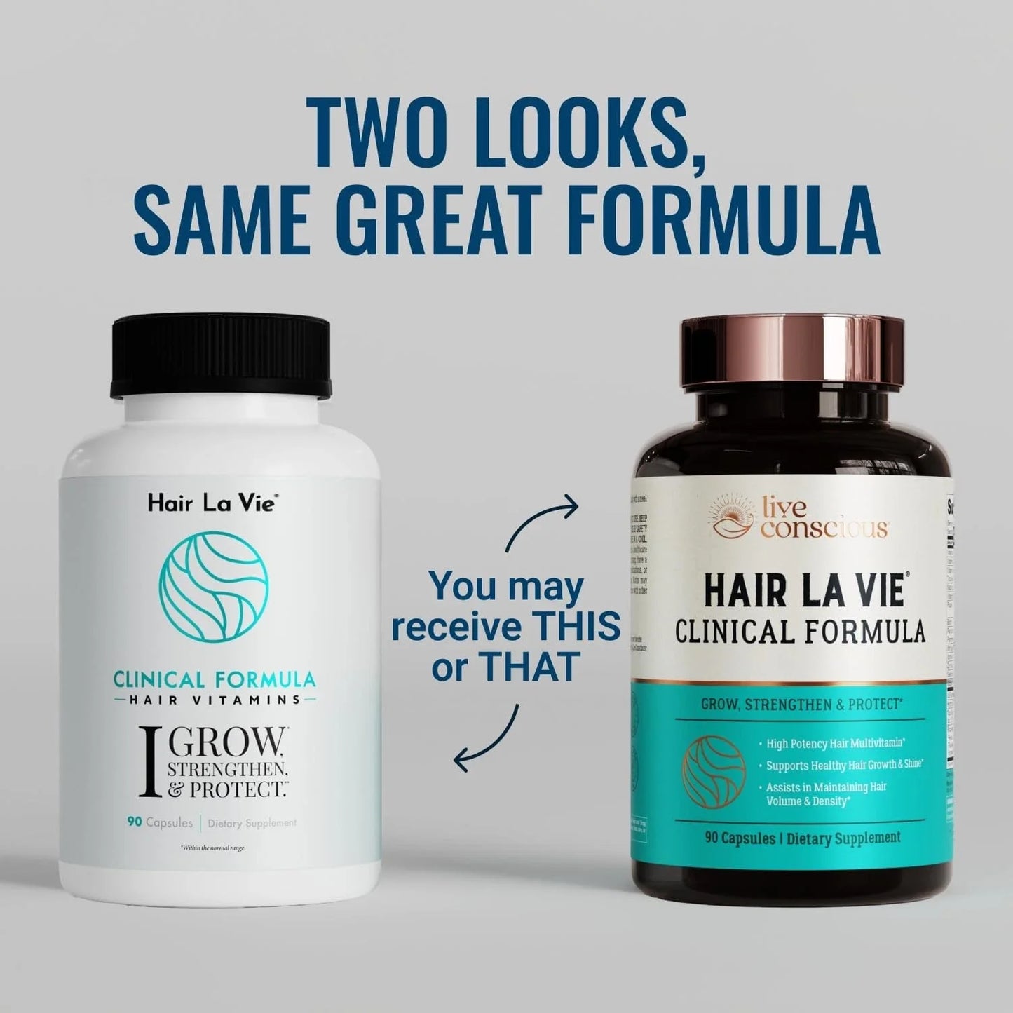 Hair La Vie Live Conscious Clinical Formula – 90‑Count Hair Growth Vitamins (Biotin, Saw Palmetto, Collagen)