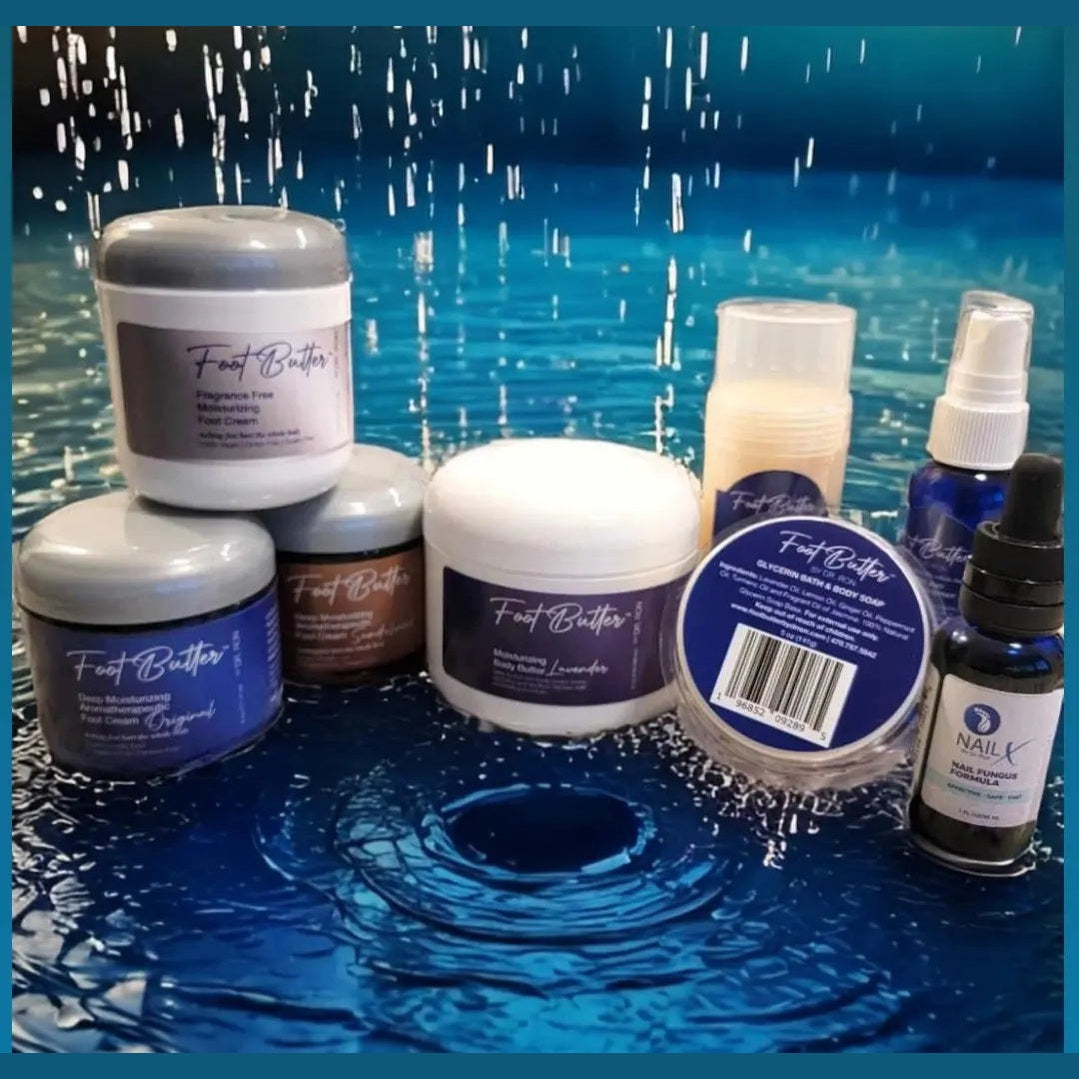 Ultimate Foot & Body Care Bundle – Foot Butter Creams, Body Butter, Heel Balm, Cooling Spray, Nail Repair & Bath Soap