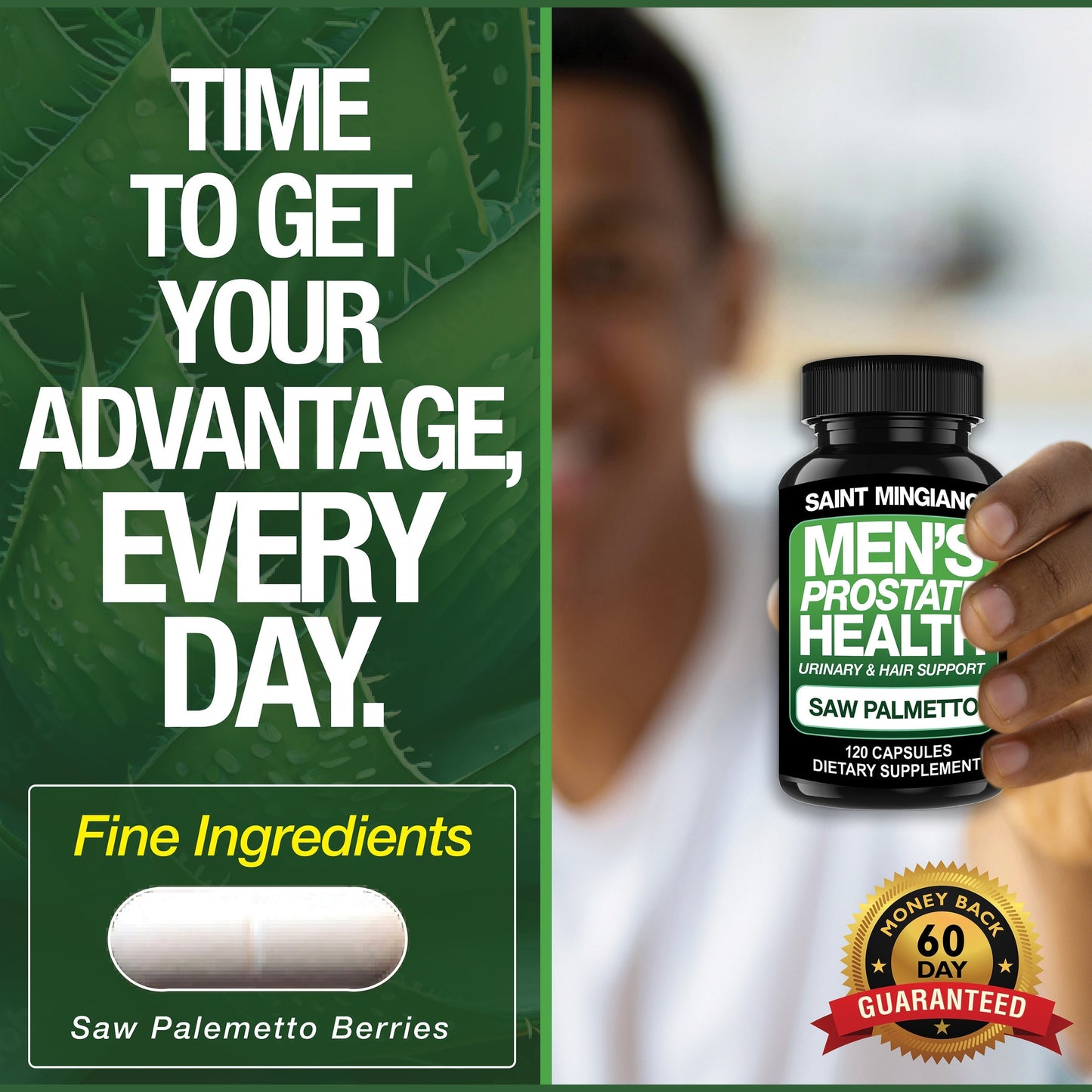 Men's Prostate Health - 120 Capsules of Advanced Prostate Supplements for Men with Saw Palmetto