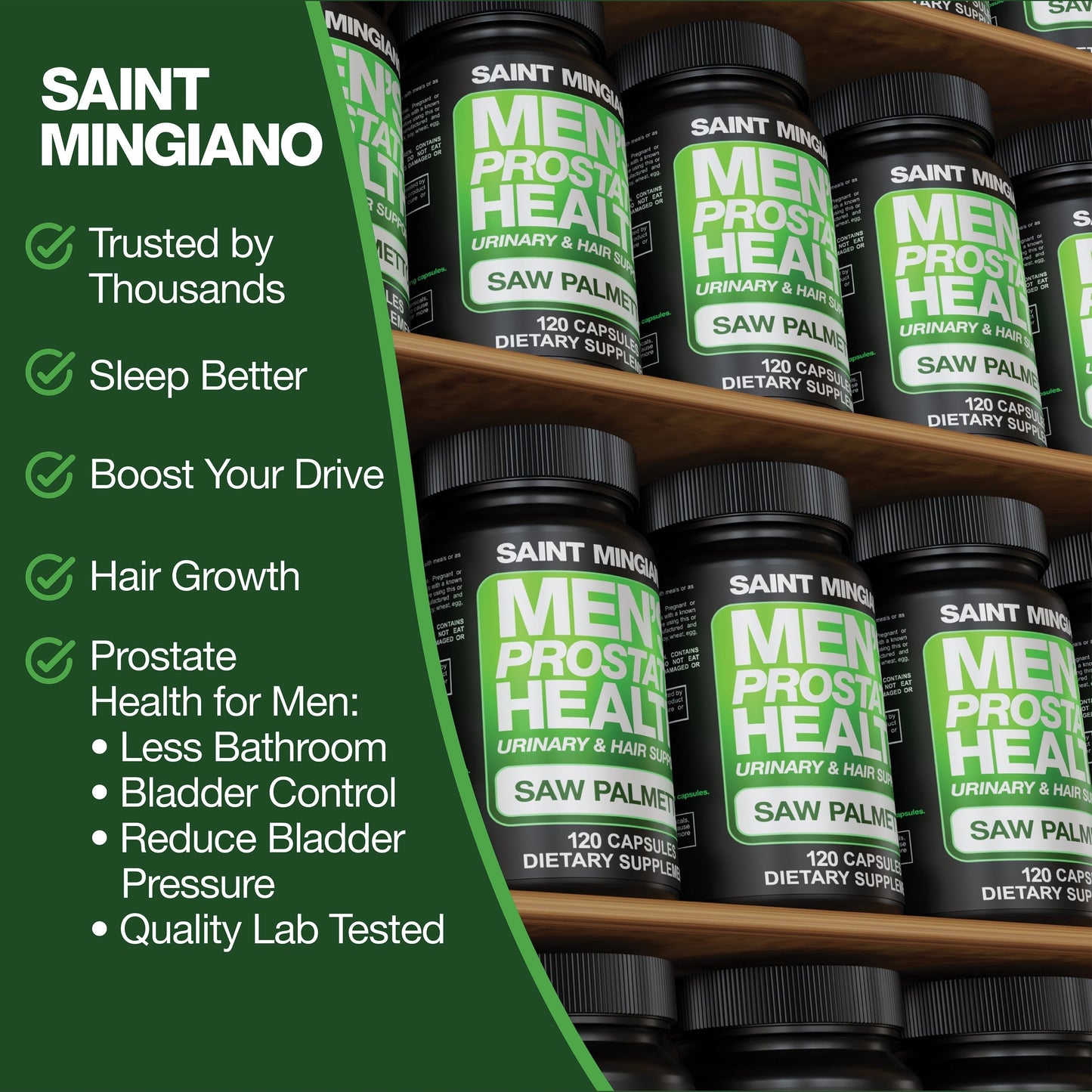 Men's Prostate Health - 120 Capsules of Advanced Prostate Supplements for Men with Saw Palmetto