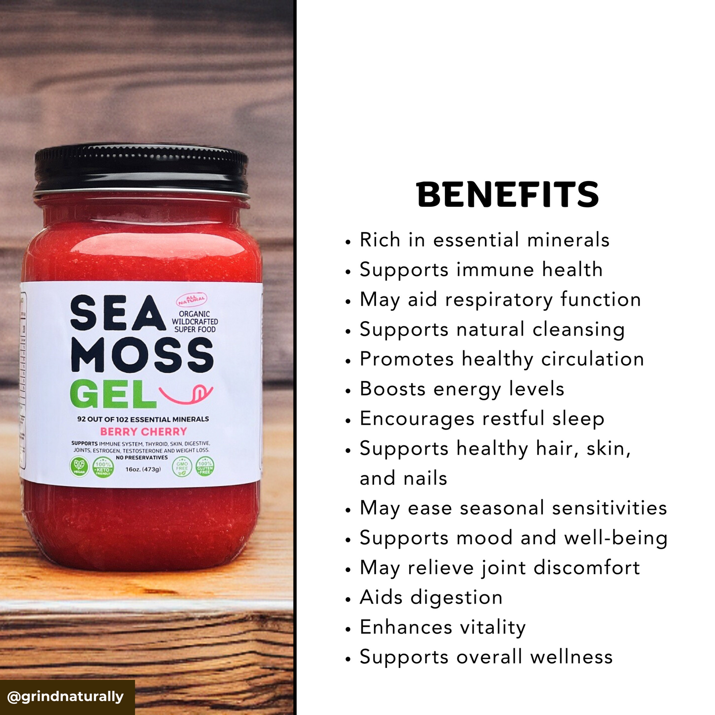 Original Sea Moss Gel - Dr. Sebi Inspired 100% Raw Organic - Wild Harvested Sea Moss