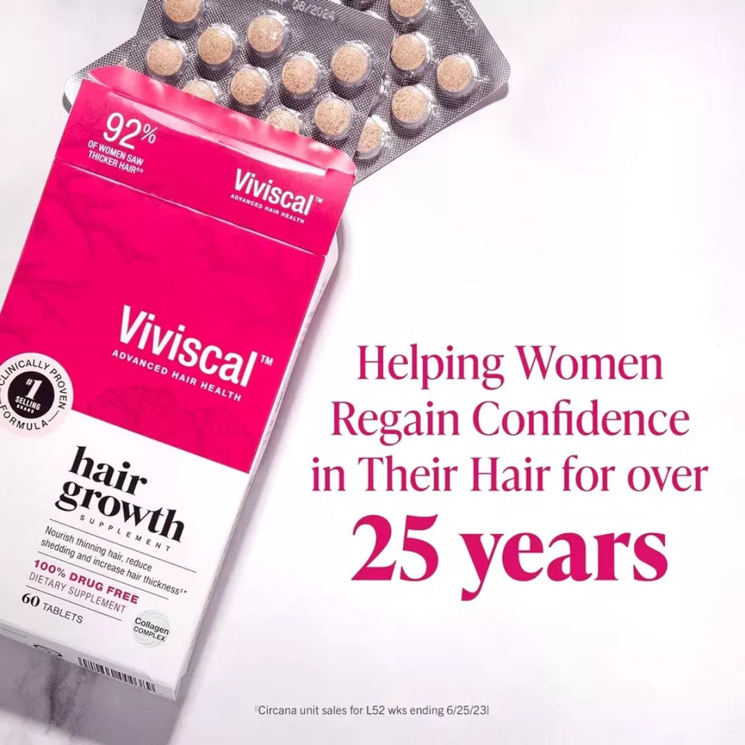 Viviscal Hair Growth Supplement for Women | 180 Tablets | Clinically Proven Formula with Biotin & Marine Extracts for Thicker, Fuller Hair