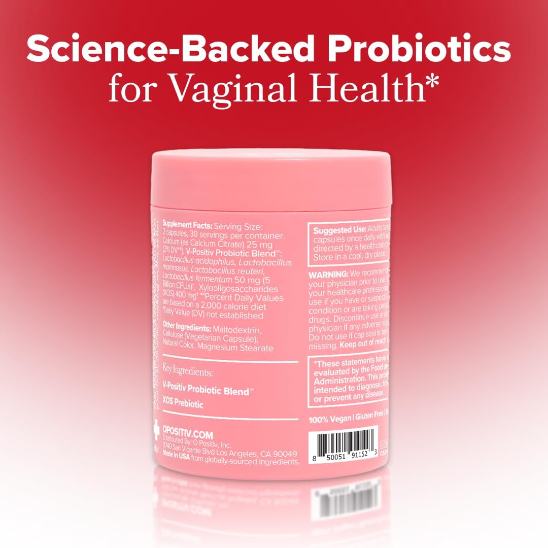 O Positiv URO Vaginal Probiotics – 60 Vegi‑Capsules for Vaginal pH Balance, Odor Control & Flora Support