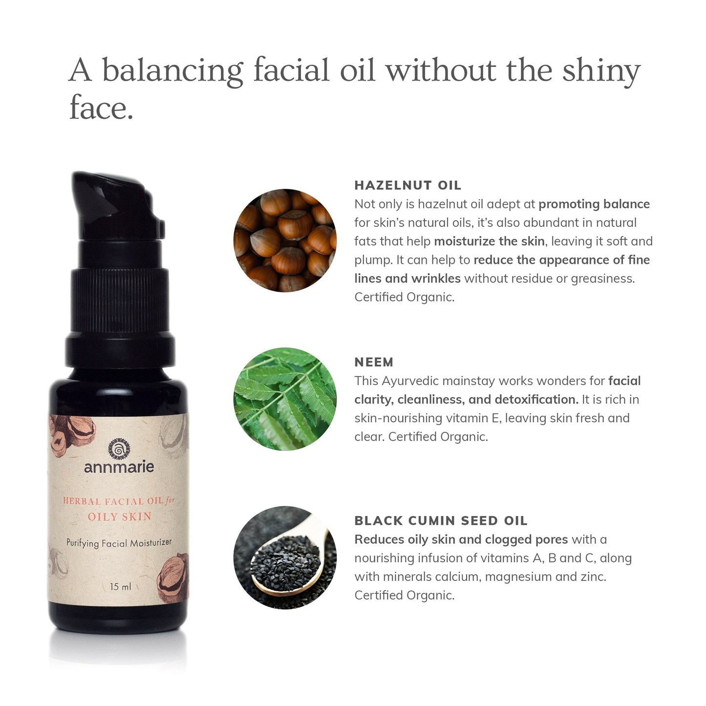 Herbal Facial Oil for Oily Skin 15ml - Collective