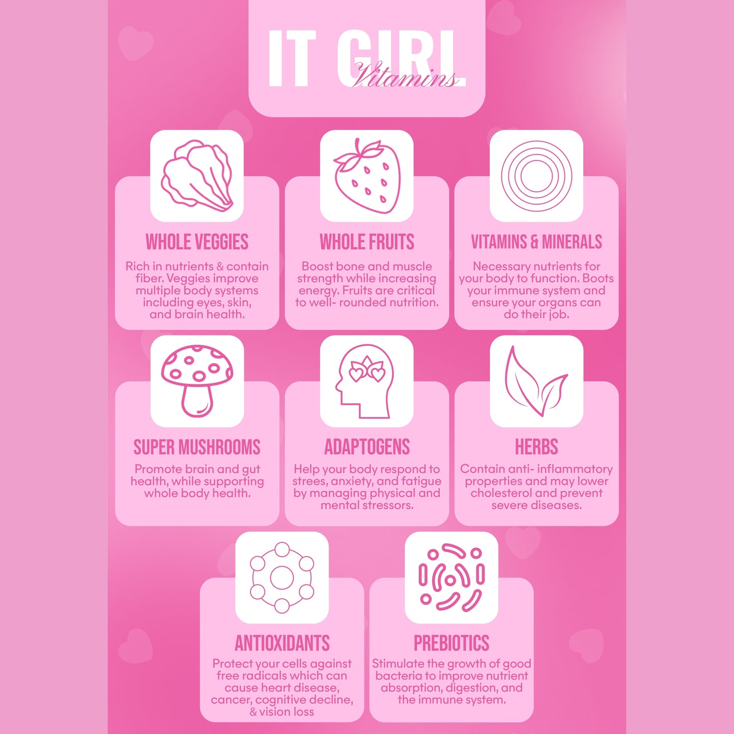 It Girl Snack - Superfoods Greens Gummies in Pink Starburst Flavor