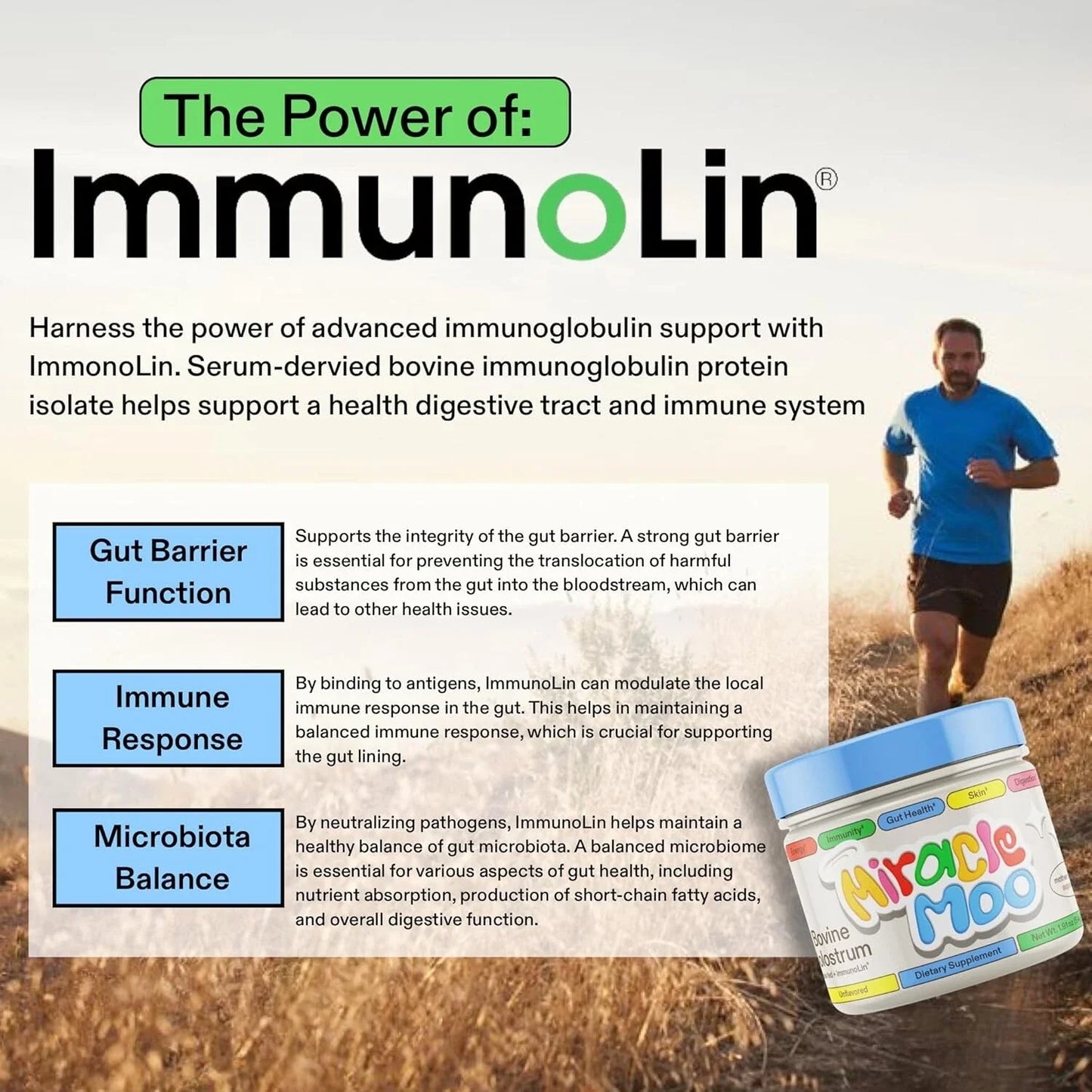 Miracle Moo Colostrum Supplement – Gut Health, Hair Growth, Beauty & Immune Support | 30 Servings