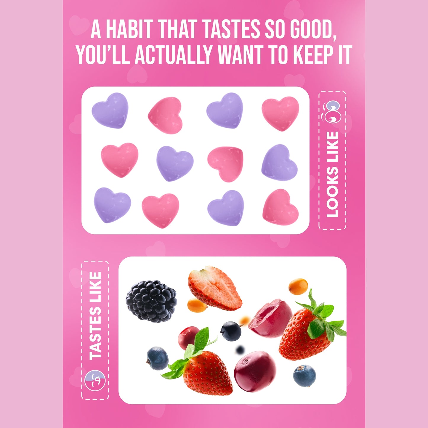 It Girl Snack - Superfoods Greens Gummies in Pink Starburst Flavor