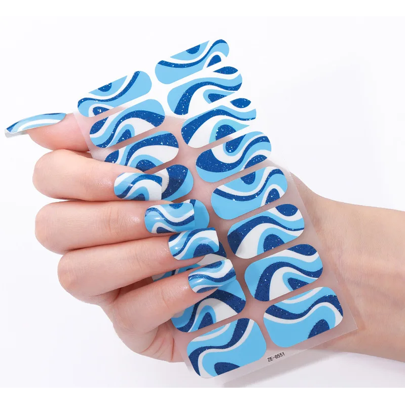Blue Jazz Gel Nails