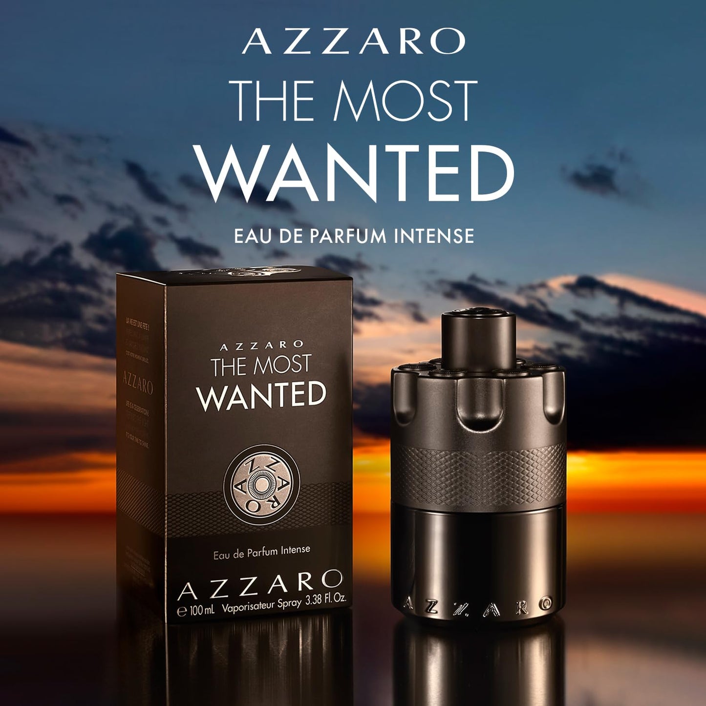 Azzaro The Most Wanted Intense EDP 3.3 oz – Woody Amber Spicy Cologne with Cardamom, Toffee & Amberwood