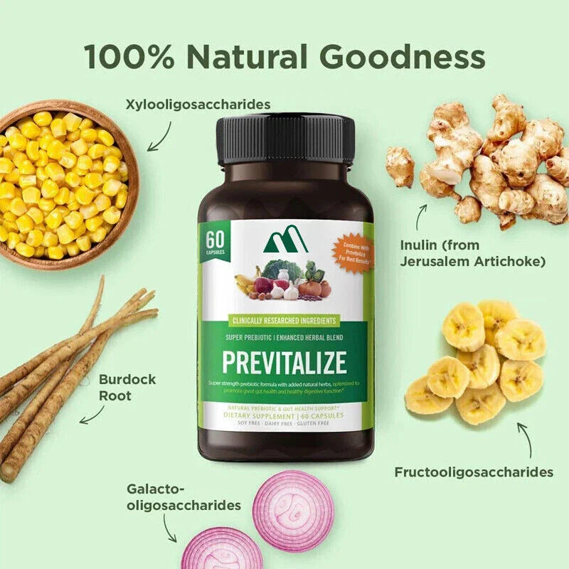 60 Capsules Previtalize Probiotic Element Food Capsules, Probiotic Fiber