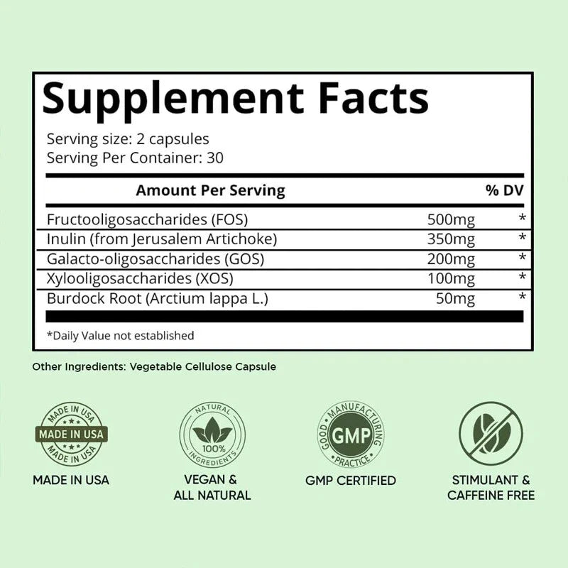 60 Capsules Previtalize Probiotic Element Food Capsules, Probiotic Fiber