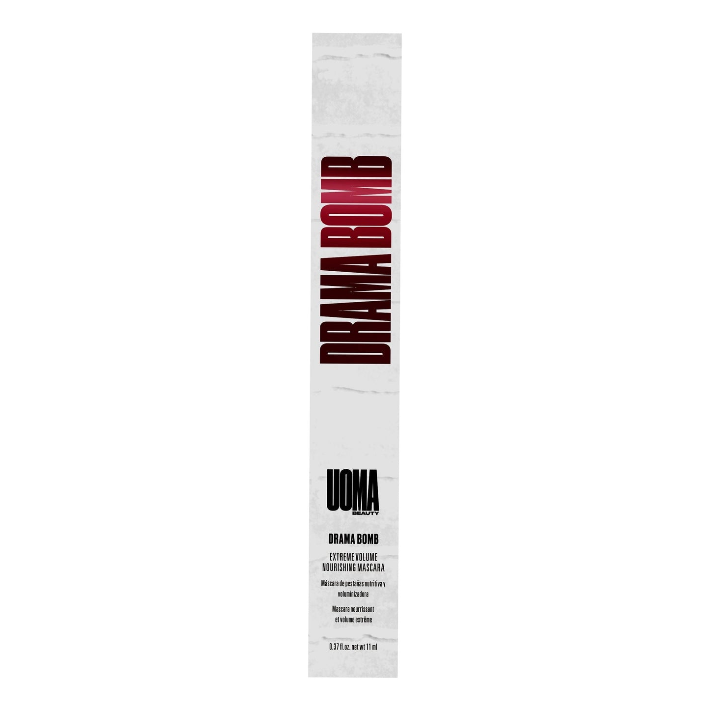 UOMA Beauty Drama Bomb hair product packaging on a white background
