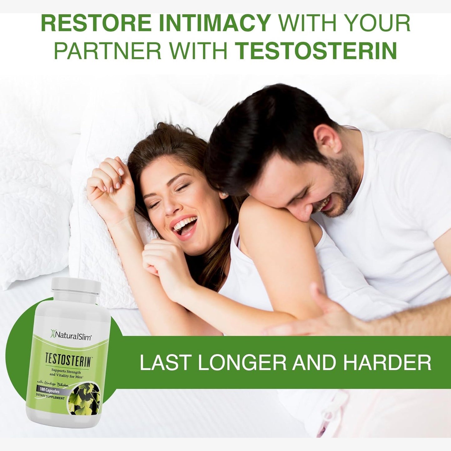 NaturalSlim Testosterone Booster for Men – 180 Capsules for Strength, Energy & Metabolism Support