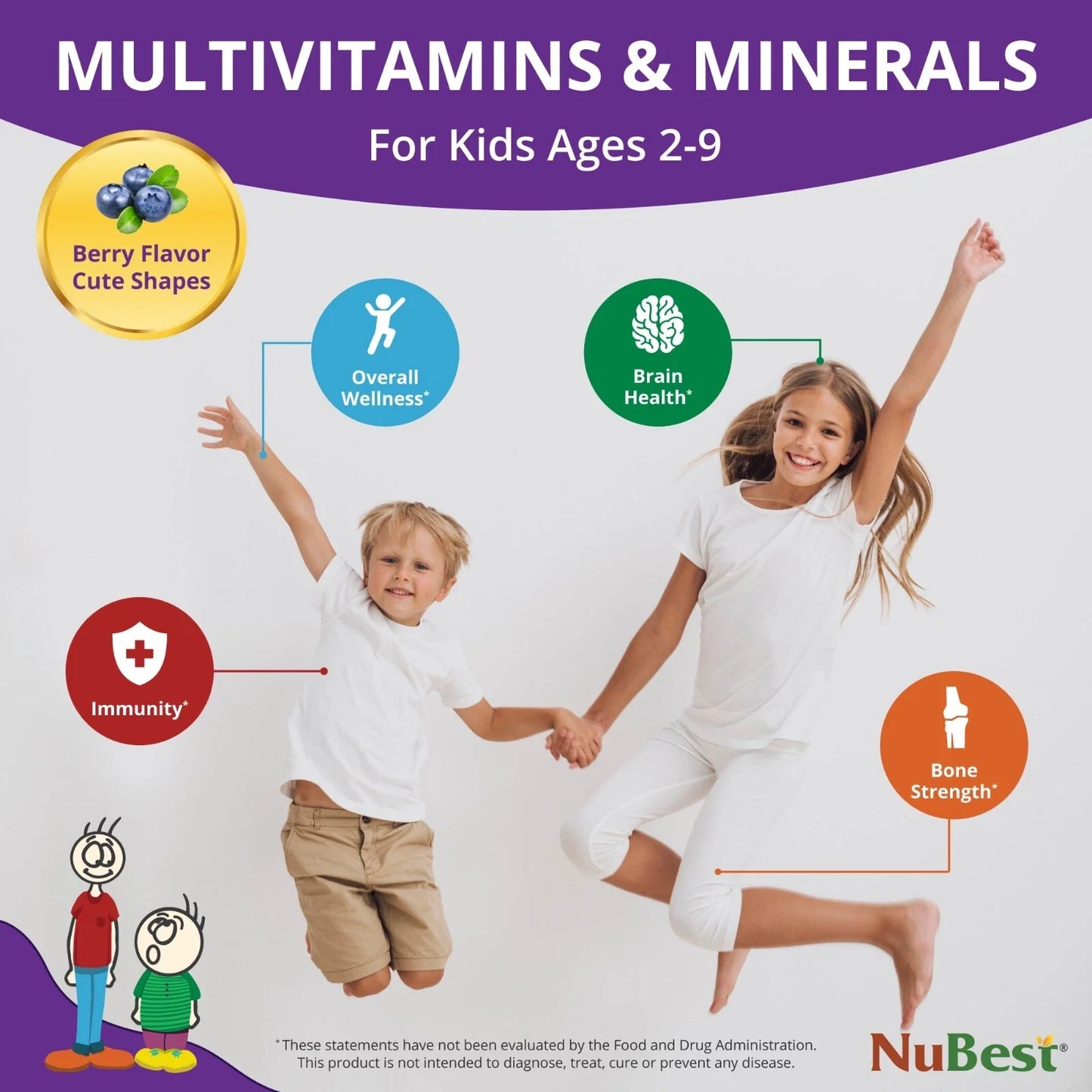 NuBest Tall Kids 60 Chewable Tablets, Helps Kids Healthy Growth for Age 2-9