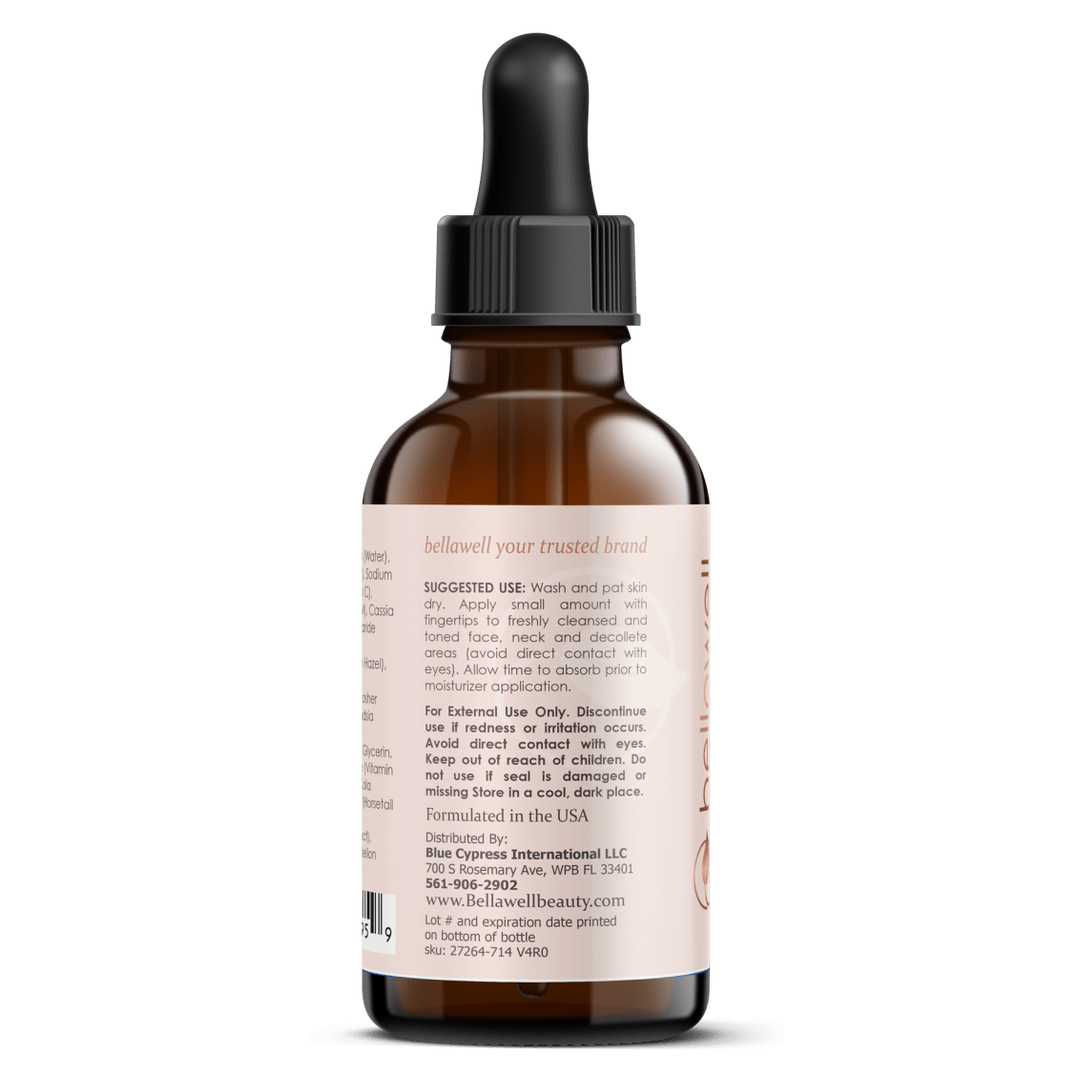 Vitamin C Serum for Face With Hyaluronic Acid, Vitamin E, Aloe Vera, and Jojoba oil 2 fl oz by Bellawell
