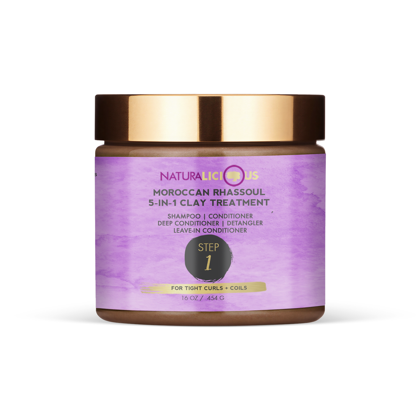 Step 1: Moroccan Rhassoul 5-in-1 Clay Treatment (For Tight Curls)