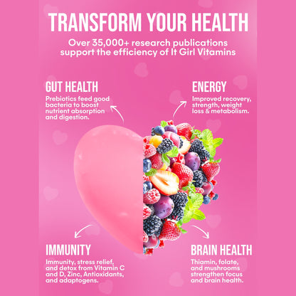It Girl Snack - Superfoods Greens Gummies in Pink Starburst Flavor