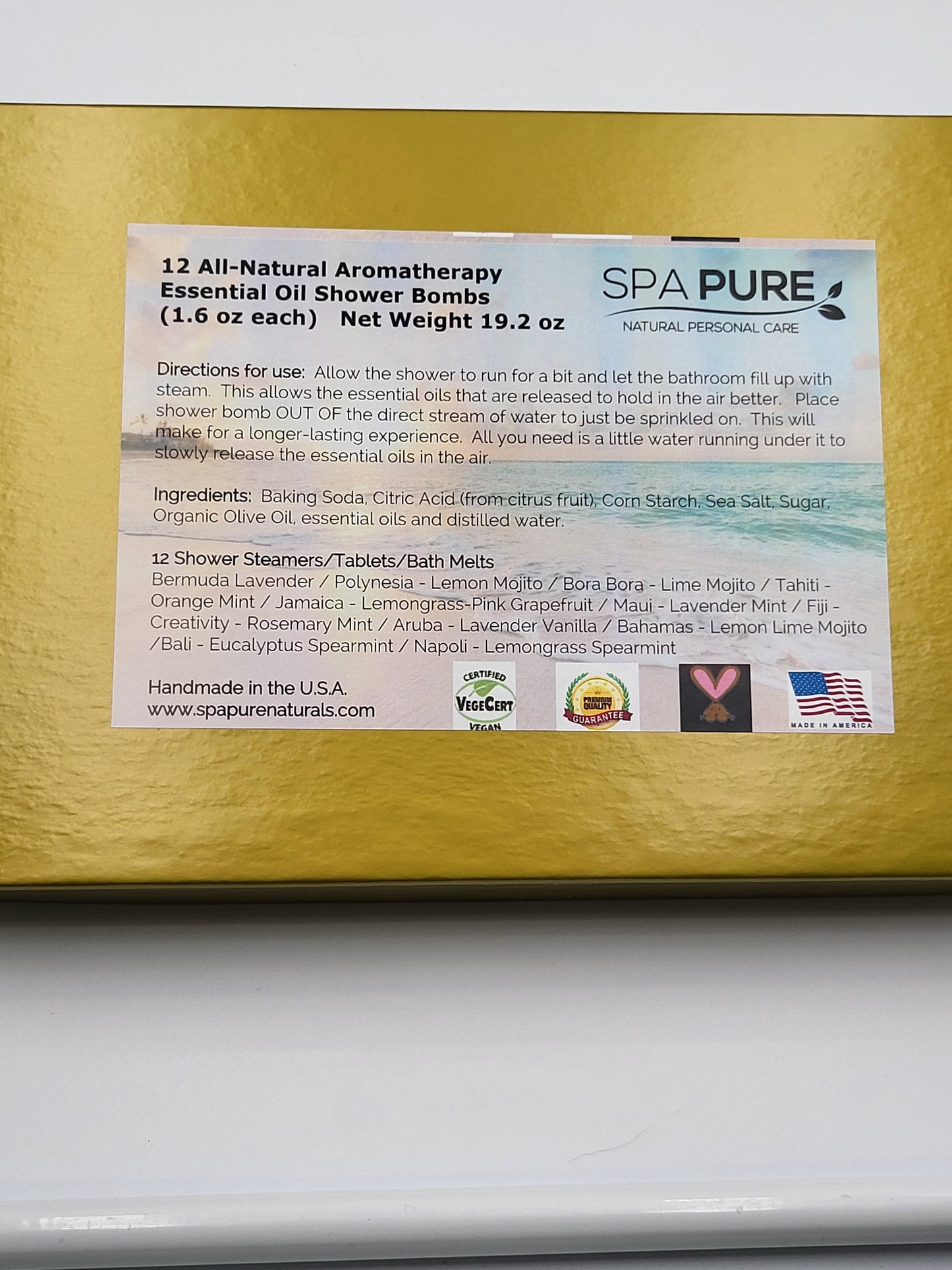 Destination Shower Steamers Gift Set with 12 Aromatherapy Shower Bombs - 100% Essential Oil Blends - fun - summery scents