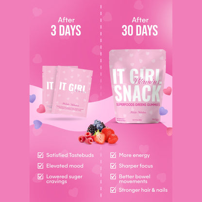 It Girl Snack - Superfoods Greens Gummies in Pink Starburst Flavor