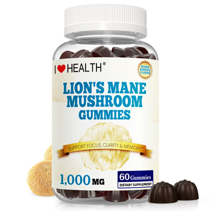 Lion's Mane Mushroom Extract 1000mg – Mental Clarity & Cognitive Wellness Gummies