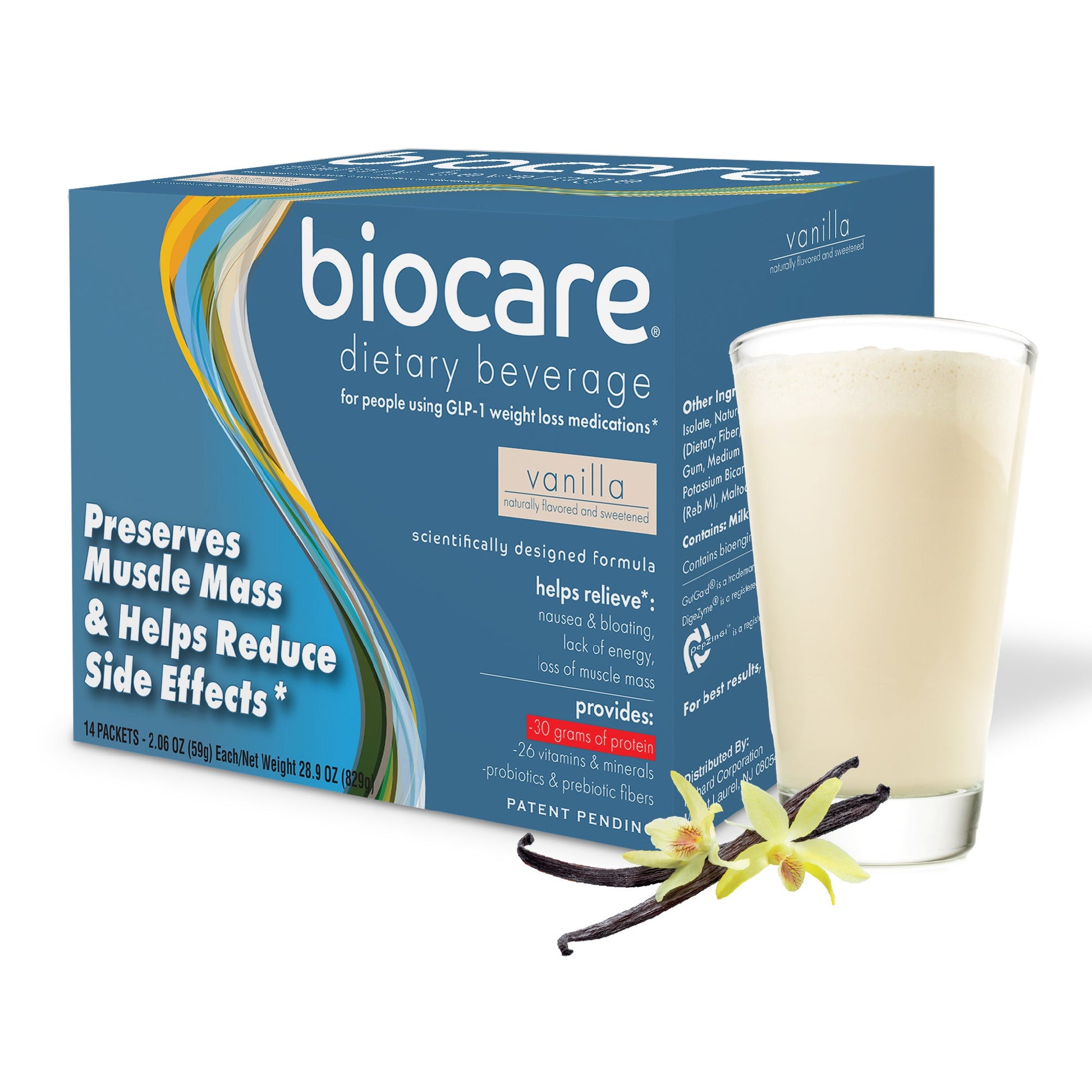 30G Protein Vanilla Biocare Dietary Beverage 14 Servings