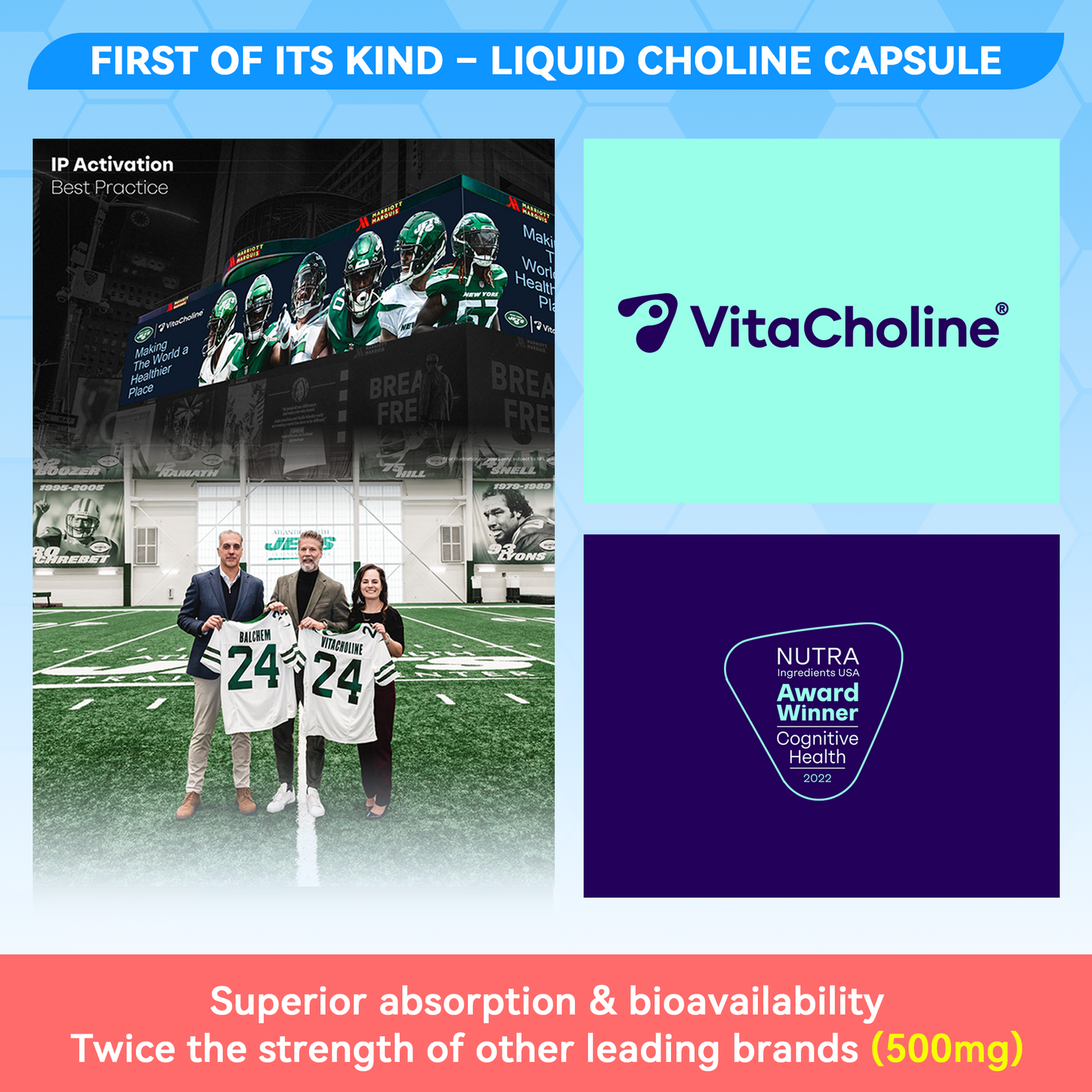 Choline Supplement 500mg with VitaCholine® – Liquid Veggie Capsules for Prenatal & Daily Wellness – 60 Capsules