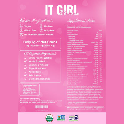 It Girl Snack - Superfoods Greens Gummies in Pink Starburst Flavor
