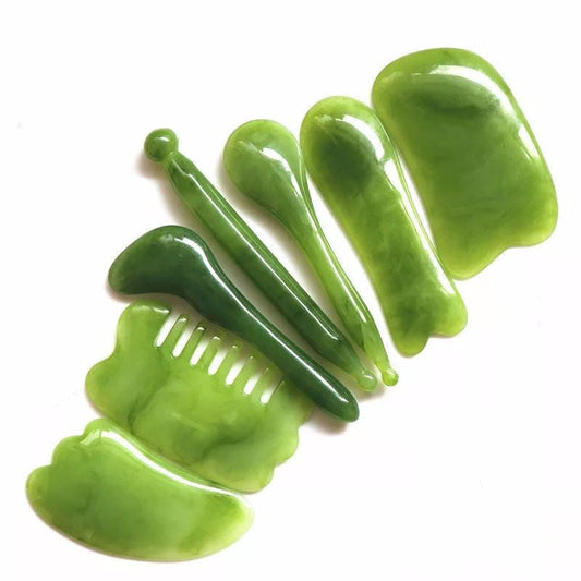 Handmade Natural Resin Face Point Guasha Massage Tool SPA p￼pTherapy Green Guasha Massage Sticks