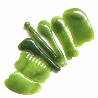 Handmade Natural Resin Face Point Guasha Massage Tool SPA p￼pTherapy Green Guasha Massage Sticks