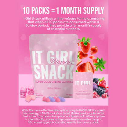 It Girl Snack - Superfoods Greens Gummies in Pink Starburst Flavor
