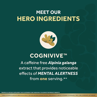 Neuriva Ultra Decaffeinated Brain Supplement – Cognivive™, Neurofactor™, Phosphatidylserine & B6/B12 for Focus, Memory & Alertness (60 Capsules)