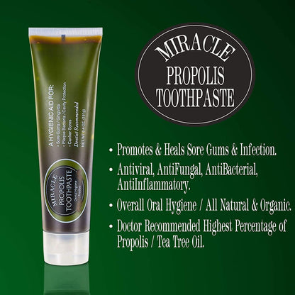 Two Pack of Natural Toothpaste Containing Propolis and Tea Tree Oil