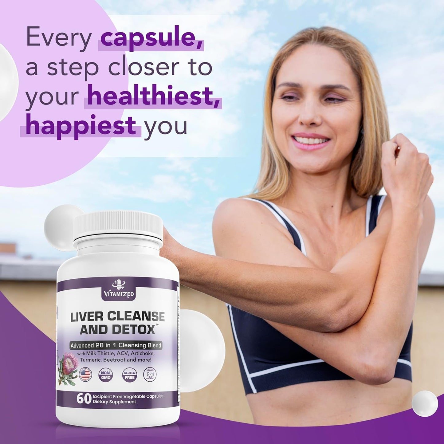 Liver Support & Digestive Cleanse Formula – Milk Thistle, Artichoke Extract, Dandelion & Apple Cider Vinegar | SP Health & Beauty