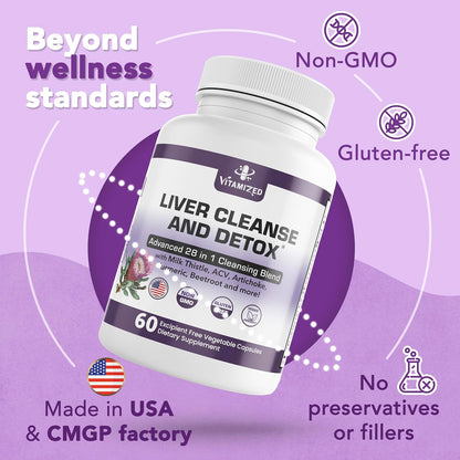 Liver Support & Digestive Cleanse Formula – Milk Thistle, Artichoke Extract, Dandelion & Apple Cider Vinegar | SP Health & Beauty