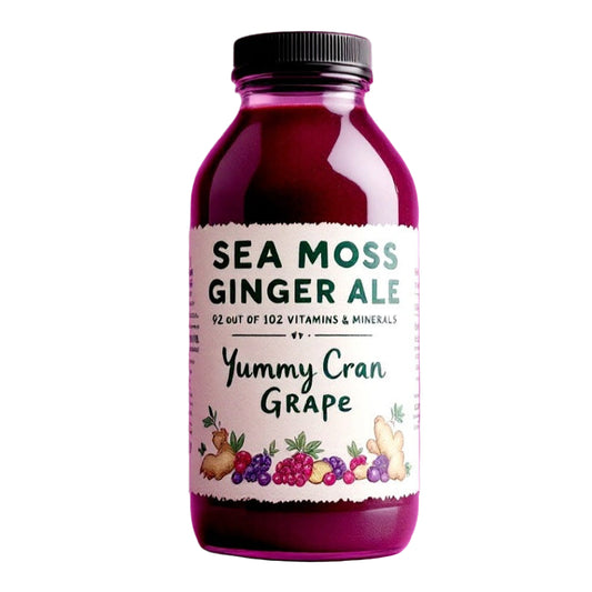 Sea Moss Ginger Ale Yummy Cran Grape (12 oz)
