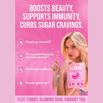 It Girl Beauty Lollipops - Collagen Peptides & Vitamin C Healthy Candy for Skin, Hair, Nails