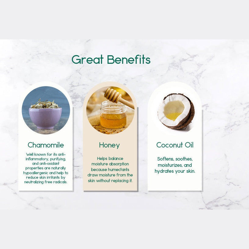 Renewing Soap Bar. Chamomile, Honey, and Coconut Oil.