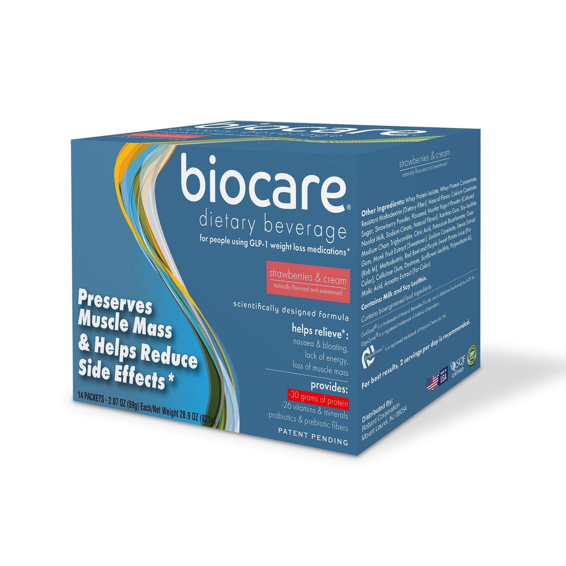 30G Protein Strawberries & Cream Biocare Dietary Beverage 14-Count