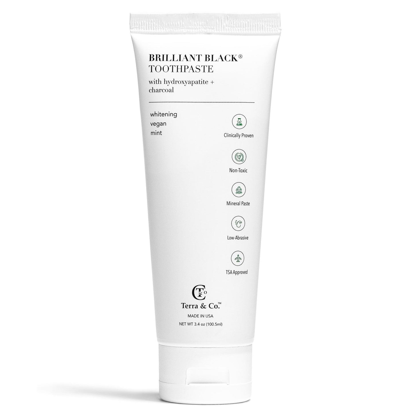 Brilliant Black® Toothpaste | Fluoride-Free Activated Charcoal Whitening – Terra & Co.