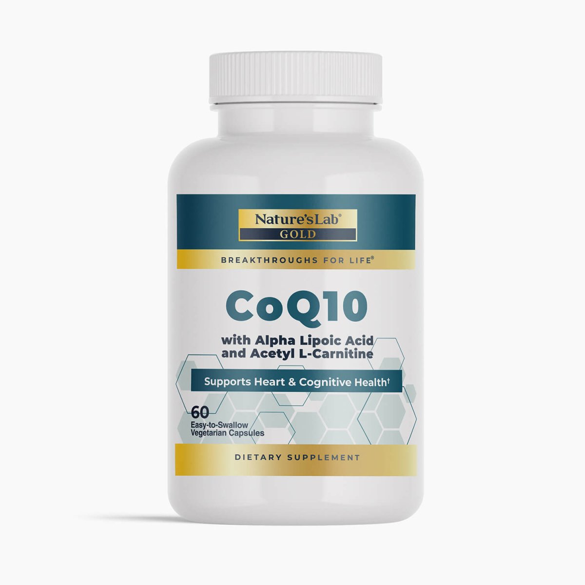 Nature's Lab Gold CoQ10 + Alpha Lipoic Acid + Acetyl L-Carnitine HCl - 60 Capsules