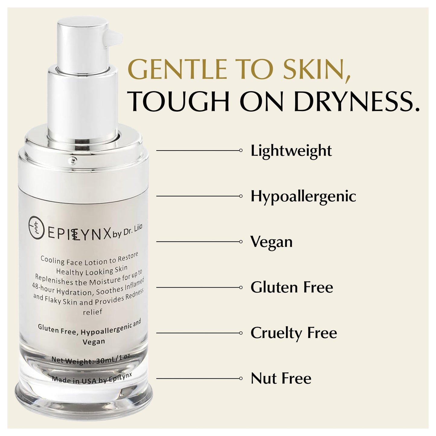 Face Moisturizer for Sensitive and Dry Skin - Lightweight