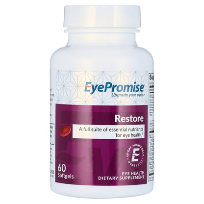 EyePromise® Restore – 60 Softgels with Lutein, Zeaxanthin, Omega‑3, Vitamins C/D/E for Eye Health