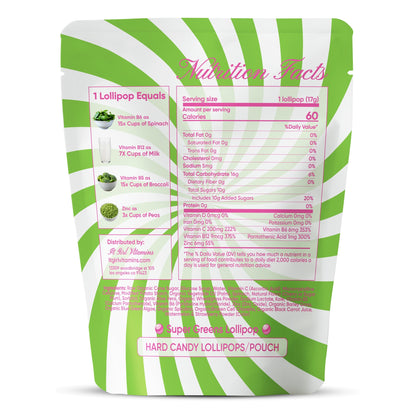 Superfood Greens Lollipops - Vegan Candy with Supergreens, Vitamins & Antioxidants