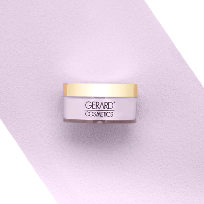 Jar of Gerard Cosmetics on a light purple background