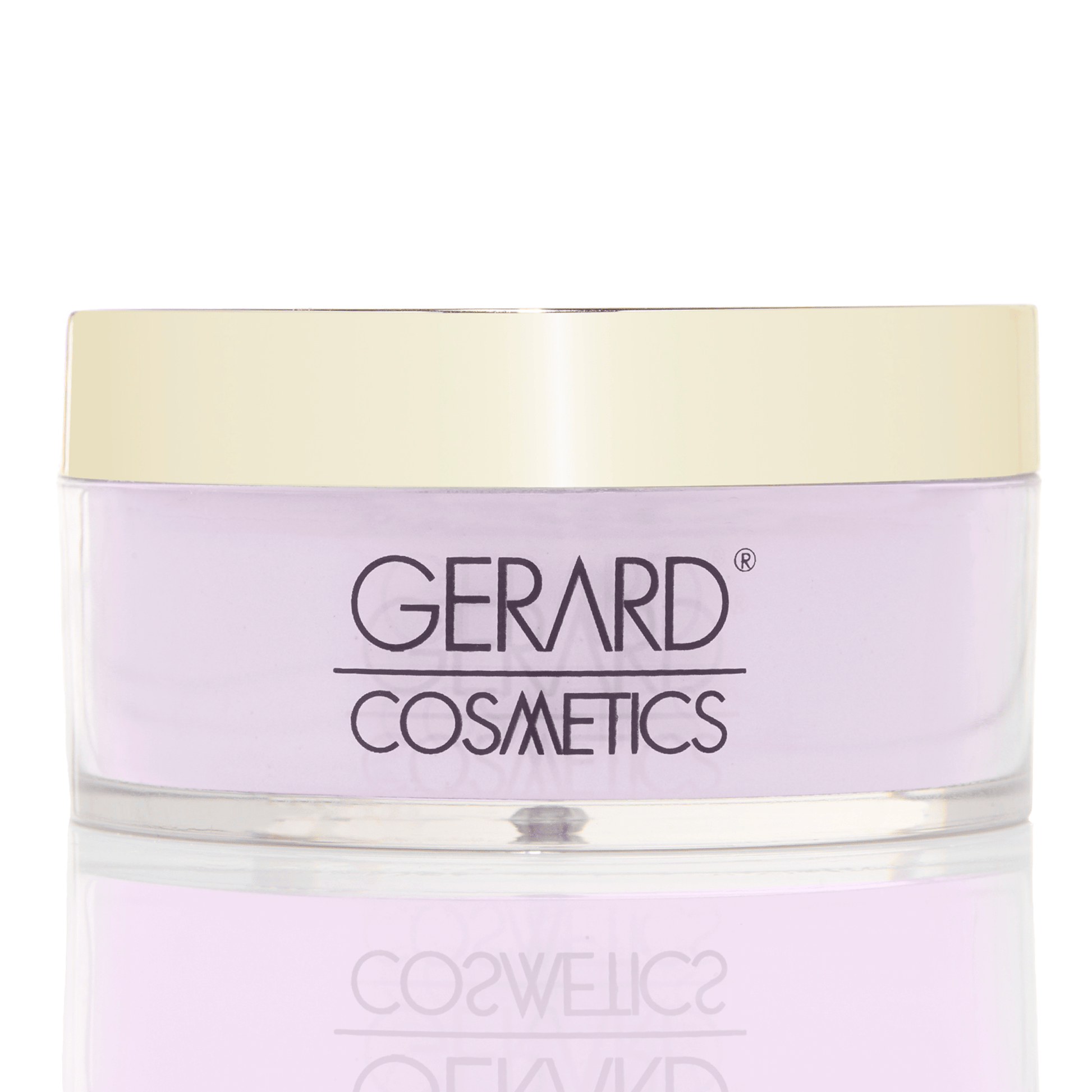 Cosmetic jar with 'GERARD COSMETICS' branding on a white background