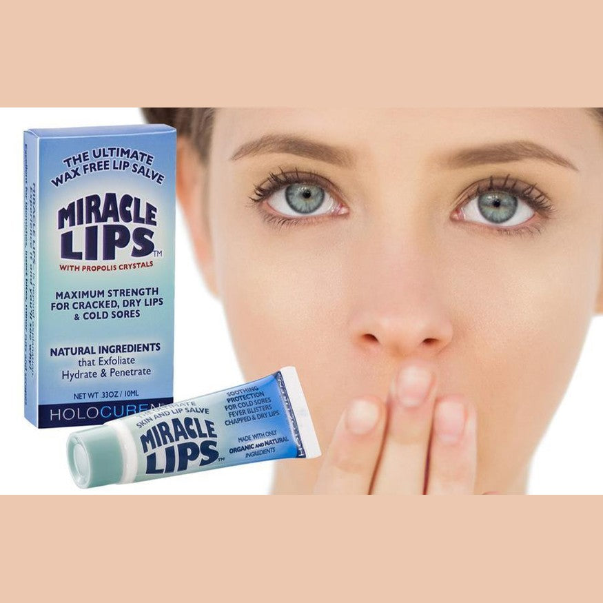 Miracle Lips Salve for Dry, Cracked, Sunburned Lips & Cold Sores