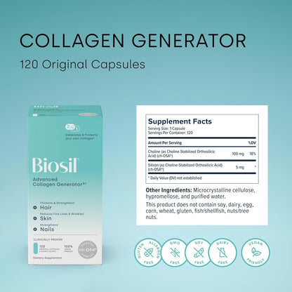 Biosil Collagen Generator -with Patented ch-OSA Complex 120 Capsules
